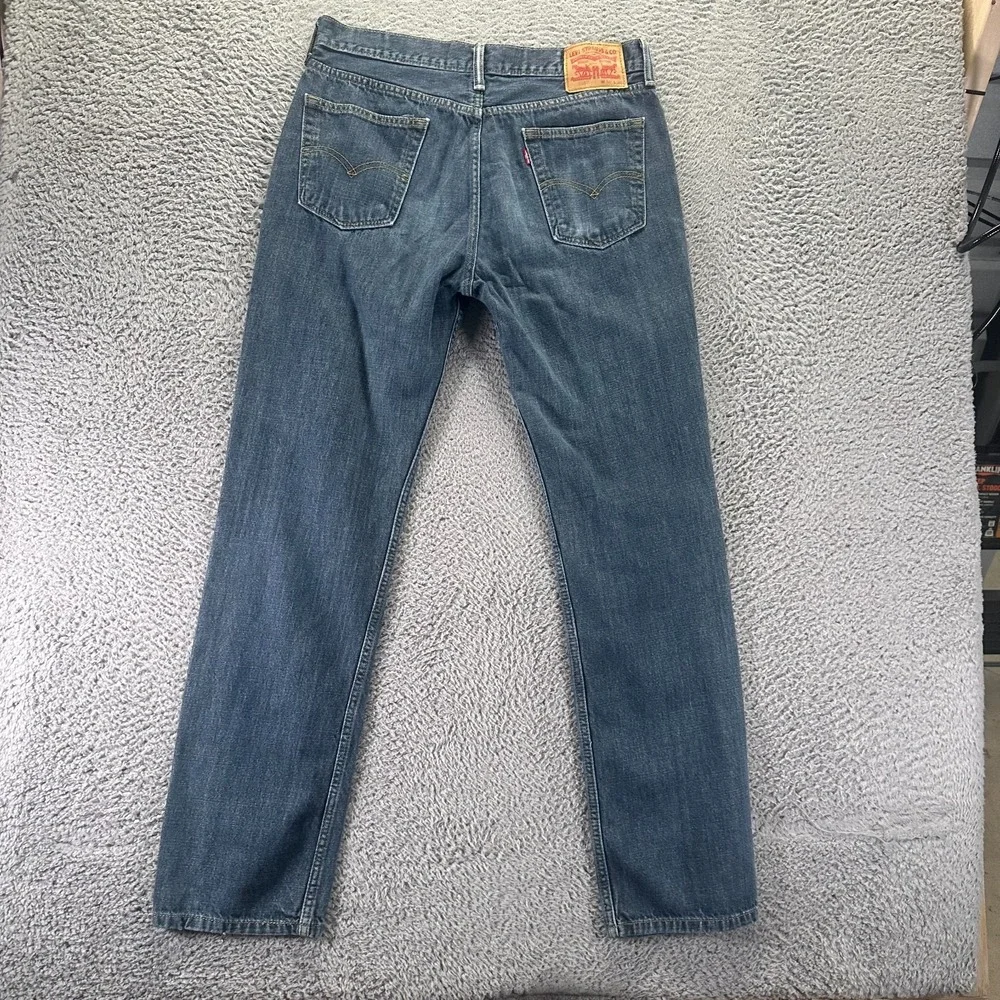 Levi's 514 Jeans Mens 34x34 Blue Cotton Denim Straight Leg Workwear Travel Faded